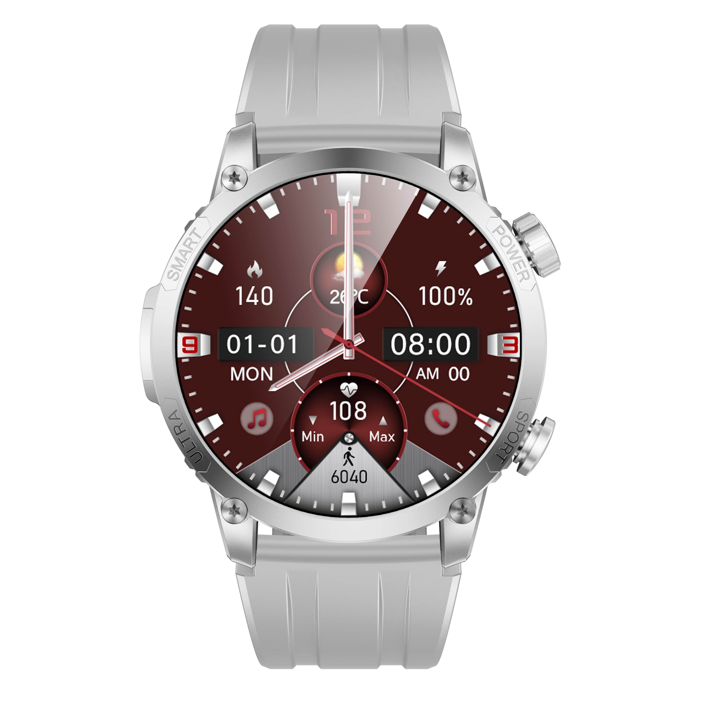 ARMODD Silentwatch Pro GPS silver with metal strap silicone