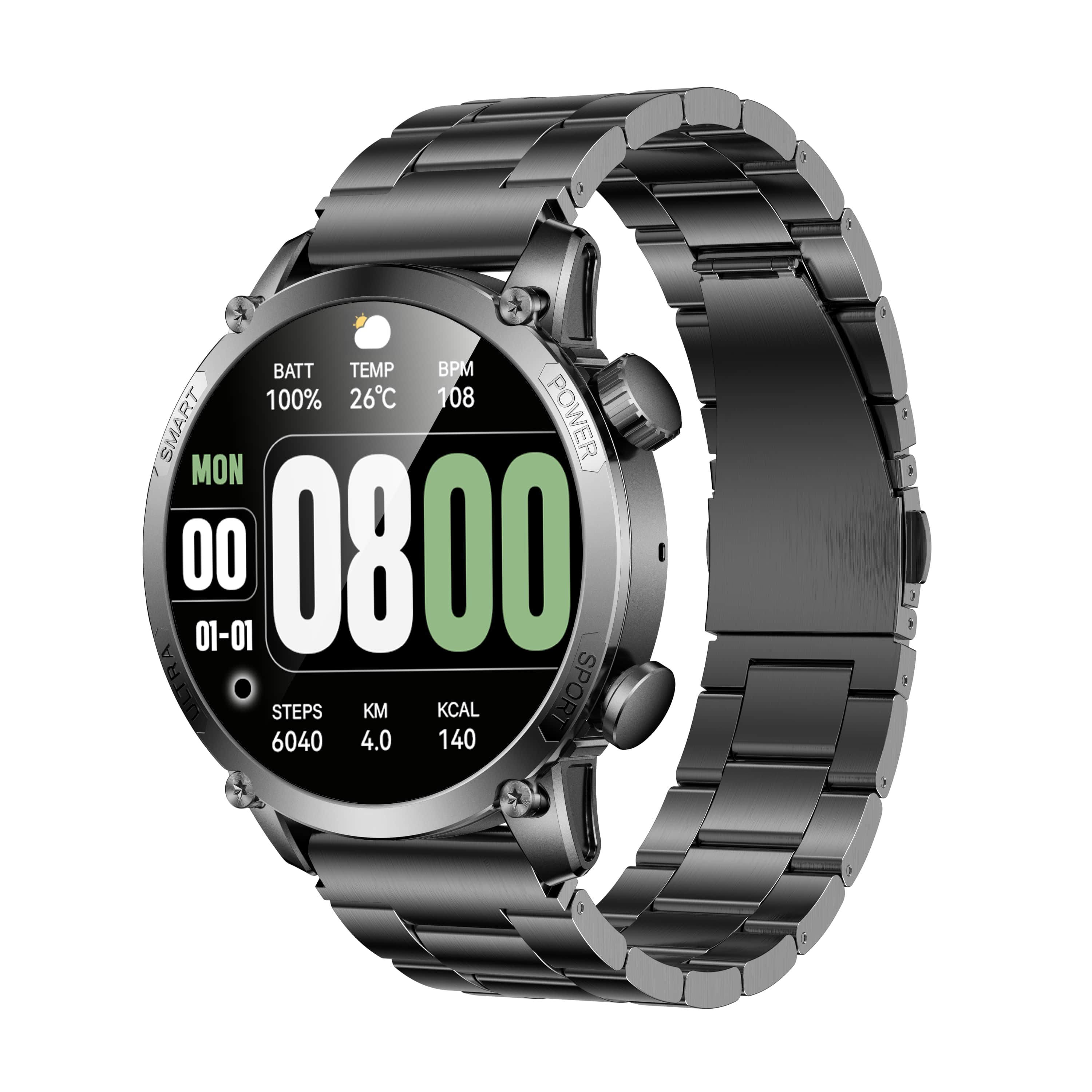 Acome Watch C1x Power Smartwatch App SPECTRA 300 R SLIM Amoled Mesh And  Grey Silicone Smart